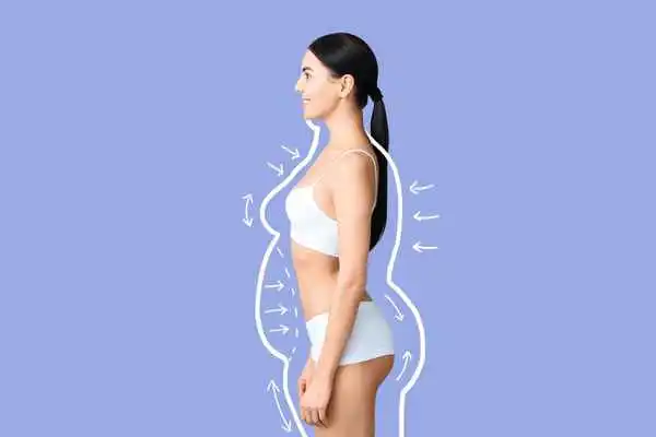 image of woman experiencing fat reduction treatment Surbiton