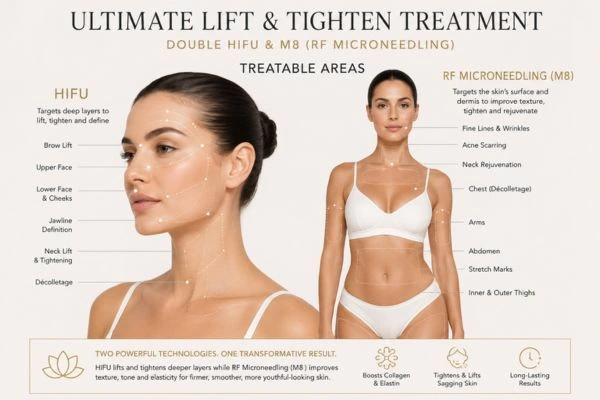 Areas of the body that can be treated - ultimate skin tighten treatment Surbiton